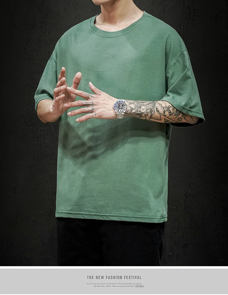 LEGIBLE 2025 Summer Men's T Shirt Casual Loose Cotton Short Sleeve T-Shirt Mens Top Tee shirt Men