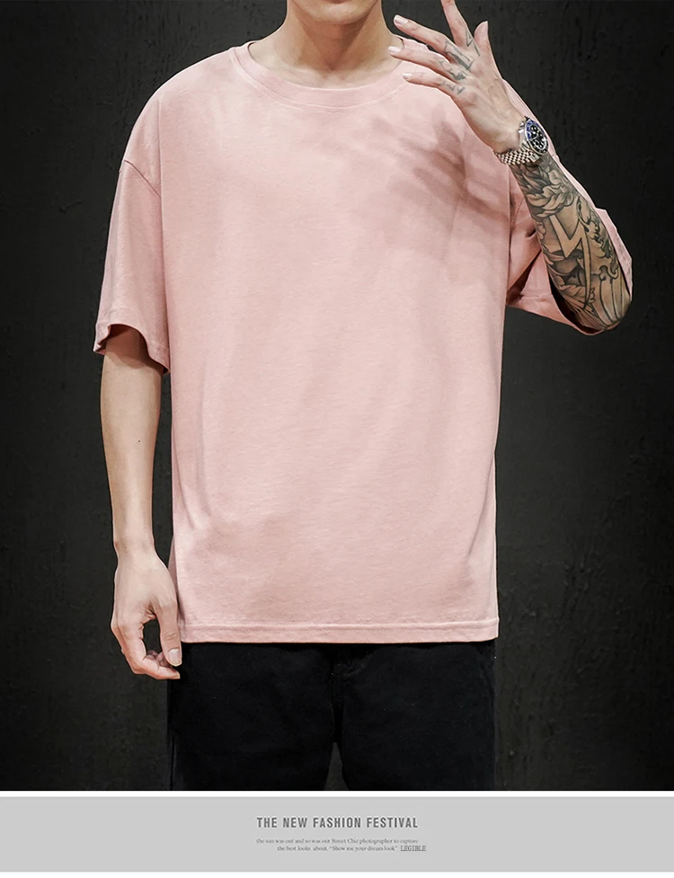 LEGIBLE 2025 Summer Men's T Shirt Casual Loose Cotton Short Sleeve T-Shirt Mens Top Tee shirt Men