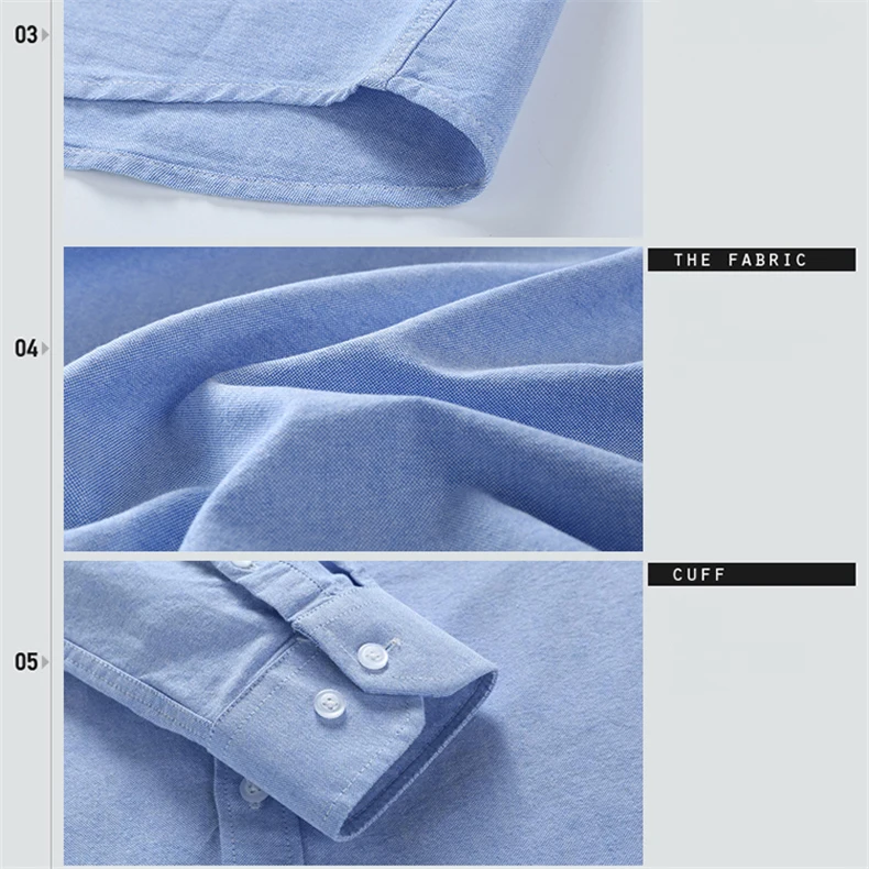 Casual Pure Cotton Oxford Mens Shirts Long Sleeve Embroidery Horse Design Regular Fit Fashion Button Man White Dress Shirt